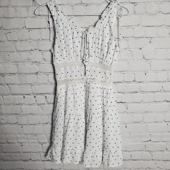 Sisters Of The Tribe Petite Button Front Mini Dress in Polka Dot - Picture 4 of 13